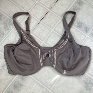 Olga 35912 Butterfly Effect Minimizer Bra 40D Mink  Lace Accent Eyelet Underwire